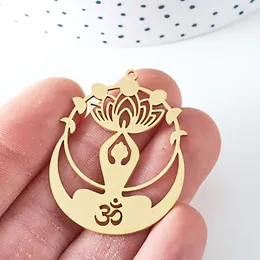 Charms 5st/Lot aum om ohm Hinduismen Yoga Sign 316Lstainfritt stålhängen för halsbandsarmband DIY smycken