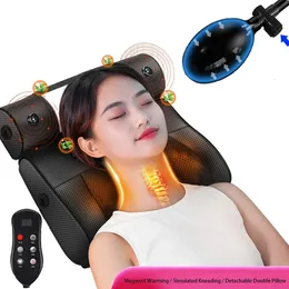 Massageando travesseiros de pescoço elétrico pescoço relaxamento cabeça massagem travesseiro volta aquecimento amassar terapia infravermelha shiatsu ab travesseiro massageador 230927