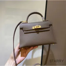 Luxury Designer Bag Keli Totes Cowhide Shoulder Bags Handbag Women's Top Quality Emess y Mini Designer Bag Gold Silver Buckle Palm Cross Body Rlev