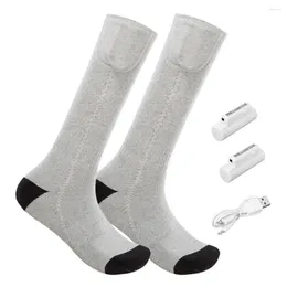 Men's Socks 1 Pair Winter Heated Electric Rechargeable Control Battery Powered Warmer Resistant Thermal Adjustable Camping