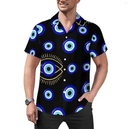 Men's Casual Shirts Evil Eye Blouses Man Vintage Print Hawaiian Short Sleeve Design Streetwear Oversize Beach Shirt Gift