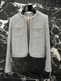 여자 자켓 디자이너 2023 여성 빈티지 트위드 블레이저 재킷 코트 암컷 밀라노 런웨이 드레스 인과 긴 소매 탑 의류 정장 5b7m