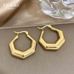 Hoop Earrings DODOHAO 2023 Fashion Trend Unique Design Thick Hexagon Irregular Women Huggies Jewelry Party Premium Gifts