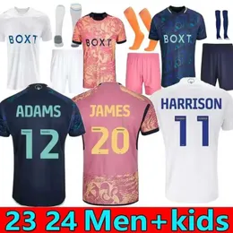 23 24 24 Bamford Llorente Rodrigo Leeds Unites Soccer Jerseys 2023 2024 Adams Aaronson Harrison Sinisterra James Men Kit Maillots de Football Shirt Tops