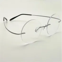 Whole-Steve Jobsスタースタイル超軽量メモリチタンリムレス近視E光学眼鏡フレームメンアイウェアOCULOS DE GRAU 6PCS235E