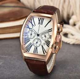 Man Watch 2023 New Six Stitches Luxury Mens Watches 모든 다이얼 작업 쿼츠 시계 고품질 최고 브랜드 크로노 그래프 시계 가죽 벨트 남성 패션 액세서리 선물