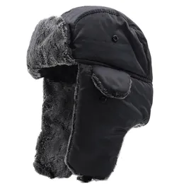 Beanieskull Caps unisex män kvinnor ryska hatt trapper bombplan varm trupper öronflikar vinter skidfluffig faux pälsmössa huvudbonnet 230927