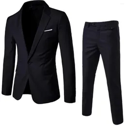 Men's Suits Men Blazers 3 Pieces 2 Sets Elegant Luxury Wedding Business Vest Pants Blue Coats 2023 Formal Jackets Korean
