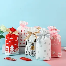 Dekoracje świąteczne 50/30/5pcs Navidad 2023 Santa Gift Bag Candy Snowflake Crisp Dripstring na rok domowy