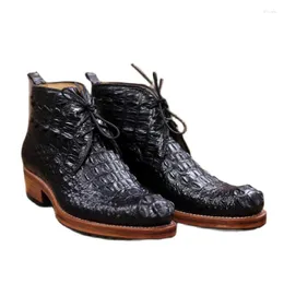 Boots Sipriks Original Crocodile Skin Ankle For Men Italian Custom Goodyear Welted Shoes Gentleman Footwear Comfort Short