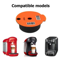 Universal Coffee Capsules Cup with Spoon Brush återanvändbar påfyllningsbar kaffekapsel påfyllningsfilter för Bosch-S Tassimo Machine 210252G