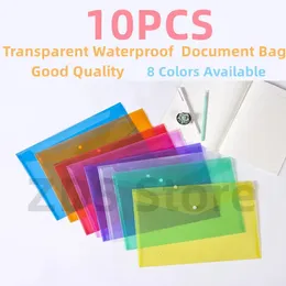 Arkivering av leveranser A4 10st plastknapp Fil Filmappstudent Test Papper Lagringspåse för dokument Organiser 230927