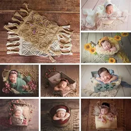 Ylsteed Newborn Pography Backdrop Blanket Bohemian style Hand Knitting Rope Blanket for Newborn Shooting Baby Po Prop1187S