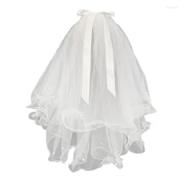 Véus de noiva véu pérolas despedida de solteira decorações de festa noiva para ser presente chuveiro casamento branco dupla camada cascata
