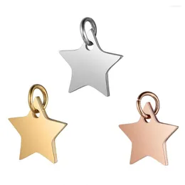 Pendant Necklaces DIY Stainless Steel Star Charms For Necklace Jewelry Making Accessories 5pcs/lot