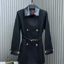 L Letter V Luxury Designer Womens Trench Coats Women Windbreaker Jacka Loose Belt Coat Kvinnlig kort trencher Coat