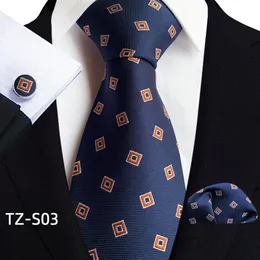 Hi-Tie Herren-Krawatten-Set aus Seide mit Blumenmuster, Gelbgold, Krawatten und Taschentücher, Manschettenknöpfe, Set für Herren, Hochzeit, Party, Anzug, modische Krawatte, C-3220c