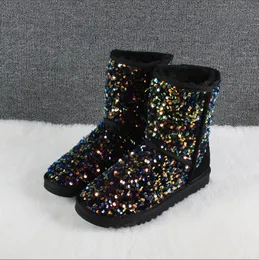 5825 three-dimensional beads Snow boots fashion brand logo Warm winter boots luxury australia Wool boots tasman slippers boot