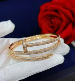 screw Full drill nails Gold Bracelets Women Bangles Punk for gift luxurious Superior quality jewelry Three Circle Bracelet7926781