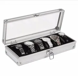 Watch Box 6 Grid Insert Slots Jewelry Watches Display Storage Box Case Aluminium Jewelry Decoration Winder7745733