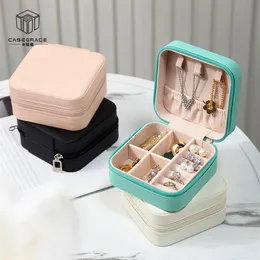 Simple and Portable Jewelry Box Travel Jewelry Bag Ear Stud Necklace Mini Retro Small Jewelry Box246u