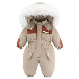 Rompers Winter Baby Clothes Kids Thick Warm Snowsuit Baby Girl Rompers Boys Fleece Jumpsuit Children Clothing Snow Wear Outerwear Coats 230927