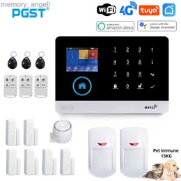 Alarm systems PGST PG103 Wifi 4G Tuya Alarm System With Pet Immune Motion Sensor IP Camera Wireless Smart Home Security Support Alexa EU Plug YQ230927
