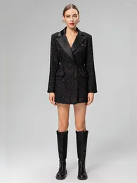 Damski kamizelki kurtka damskie jesień wysokiej jakości moda impreza czarny guzik luksus temperament szykowne dziewczęta biuro miejsce pracy wnd płaszcz