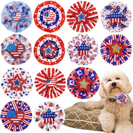 Vêtements pour chiens 50/100PS Bowtie pour animaux de compagnie pour le 4 juillet en vrac amovible Collier pour animaux de compagnie Accessoires Petit Chat Jour de l'Indépendance