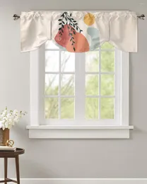 Cortina de plantas tropicais arte abstrata pequena haste bolso cortinas curtas decoração para casa divisória porta do armário janela