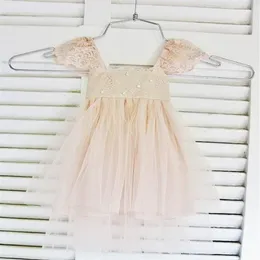 Rue Del Sol Blush Flower Girl Dress French Lace and Silk Tulle Dress for Baby Bird Brush Princess Dress Blush Tutu299x