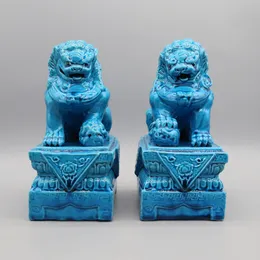 基地、仏犬、中国の保護者のライオン、陶器の彫刻、家の装飾にfoo犬のペア