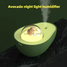 Humidifiers Portable Avocado Night Light Air Humidifiers USB Rechargeable Wireless Aroma Essential Oil Diffuser 240ml Mute Air Purifier YQ230927