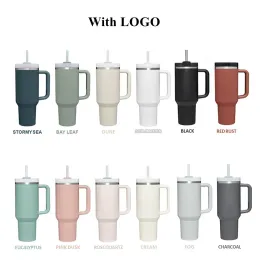 With Logo Quencher H2.0 40oz Stainless Steel Tumblers Cups with Silicone handle Lid And Straw 2nd Generation Car mugs Keep Drinking Cold Water Bottles 0927