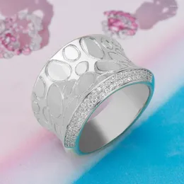 Kluster ringar brudprat lyxigt brud bröllopsring för kvinnor full av hög kvalitet kubik zirkonfärger finger bohemiska smycken