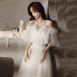 Kryształowa biała matka panny młodej Lśnią Bling Off ramię 3D Lace Applique Plus Size Elegancka formalna suknia ogona wieczorowa suknia wieczorna z piórkiem 403