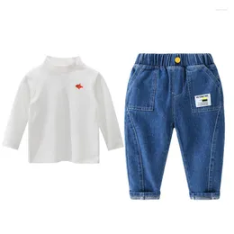 Clothing Sets 2023 Fashion Spring Children Set Autumn Baby Boys Girl T-Shirt Jeans 2Pcs Sport Suit Denim Clothes For Kids