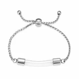 Bangle Stainless Steel Cremation Bracelet For Ashes - Transparent Glass Tube Urn Memorial Jewelry Men Women261e