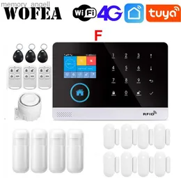 Alarm Systems Wofea WiFi 4G Home Security Alarm System LCD Touch Keyboard Wireless 99 Zone Work med Alexa Google Home Tuya Smart Life YQ230927