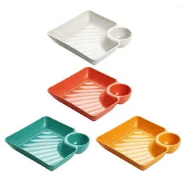 Ensembles de vaisselle 4 pièces assiette à collation en PP assiettes à Dessert carré dîner vaisselle en plastique plateau transparent stockage de boulettes en papier