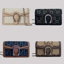 KVALITET Tote Lady Bag Luxury Designer Handväska axelväskor Kvinnor Mens Canvas kuvertväska Snake Small Mini Purse Clutch Bag