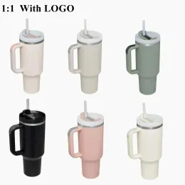 DHL 1:1 40oz stainless steel Adventure Quencher H2.0 tumblers Cups with handle lid straws Travel mugs vacuum insulated drinking water bottles With Logo 0927