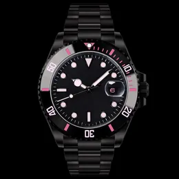 Classic Men's Watch Black Dial 40 mm 904L Chronograf z science fiction uczucie stali nierdzewnej Pełna automatyczna mechanizm226f