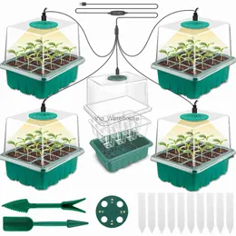 Grow Lights 5PCS Pflanzen-Samen-Startertabletts mit Vollspektrum-Wachstumslicht 12 Löcher pro Tablett für das Keimen von Zimmerpflanzen Wachstumstabletts YQ230927