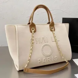 Tasarımcı klasik akşam çantaları lüks el çantası moda inci marka etiket sırt çantası kadın plaj çanta çantası kadın tuval el çanta bayanlar ch00927
