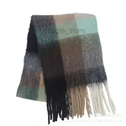 Tonglu Industrial Belt Single AC samma stil Rainbow Plaid Scarf Women's Thicked and Warm Imitation Mohair Shawl Neck