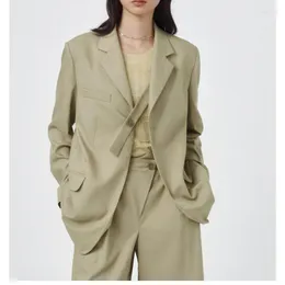 Women's Jackets Early Spring Clothing Green Card With A Simple And Casual Style Design Sense Of Small Suit Jacket