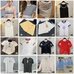 Tasarımcı Moda Kadınlar Sıradan Örme Üstler Tees Gömlek Tişört Ceket Büst Etek Şort