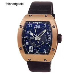 Richardmill Relógio Mecânico Relógios Richar Milles Rm 005 18k Rose Gold Couro Auto Esqueleto Masculino #039;s Rm005 Af Pg