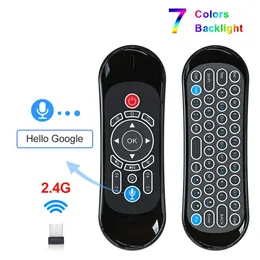 T120 Mini Wireless Keyboard 2.4G Fly Air Mouse Russian English 7 Colors Backlit Keyboard Remote Controller for Android TV BOX